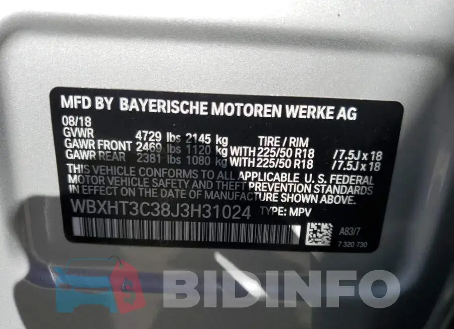 WBXHT3C38J3H31024 Photo# 10