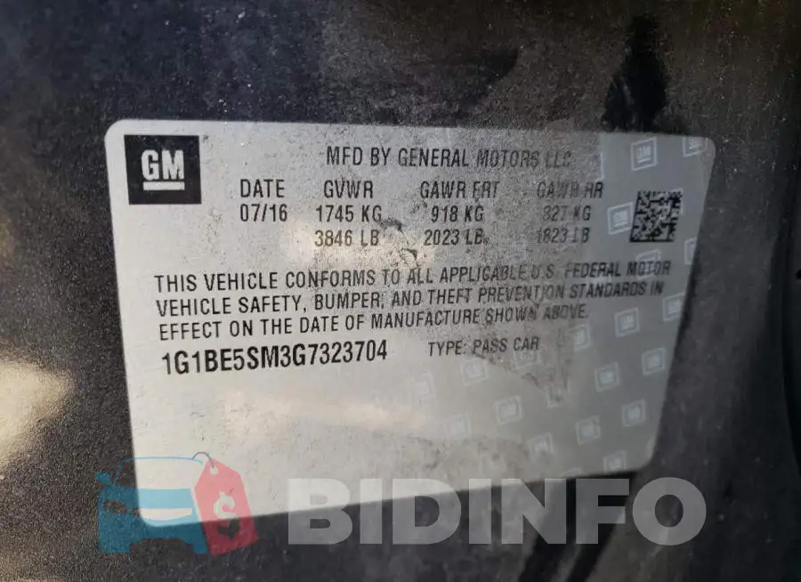 1G1BE5SM3G7323704 Photo# 10