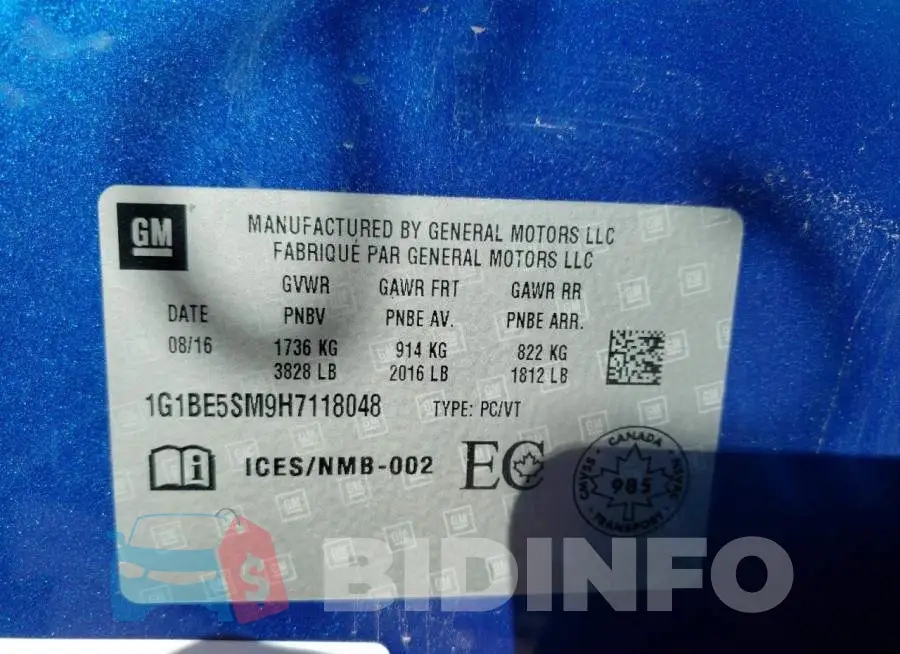 1G1BE5SM9H7118048 Photo# 10