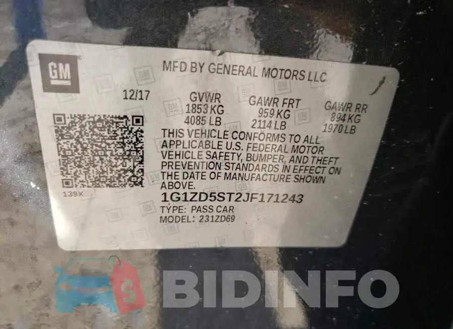 1G1ZD5ST2JF171243 Photo# 10