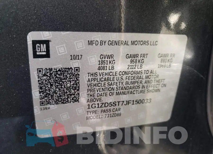 1G1ZD5ST7JF150033 Photo# 10