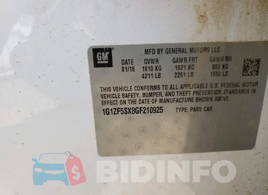1G1ZF5SX8GF210925 Photo# 10