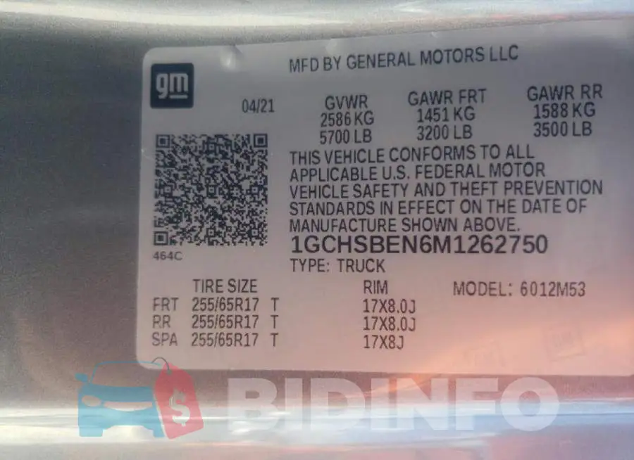 1GCHSBEN6M1262750 Photo# 10
