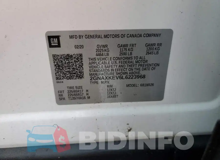 2GNAXKEV6L6223968 Photo# 10