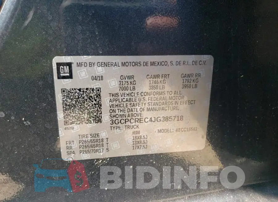 3GCPCREC4JG385718 Photo# 10