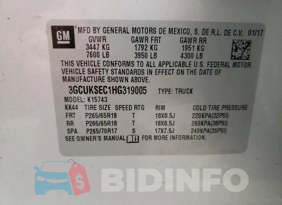 3GCUKSEC1HG319005 Photo# 10