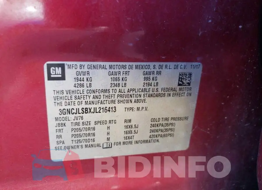 3GNCJLSBXJL216413 Photo# 10