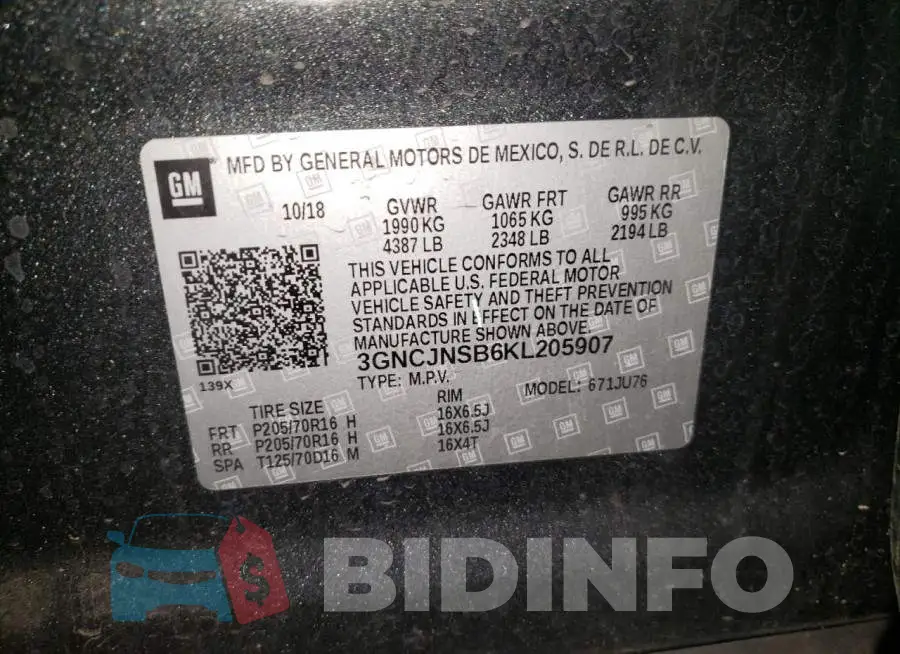 3GNCJNSB6KL205907 Photo# 10