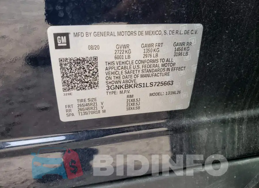 3GNKBKRS1LS725663 Photo# 10