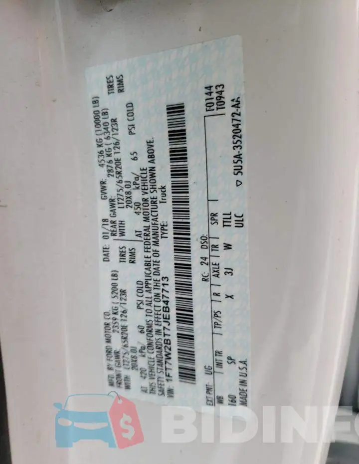 1FT7W2BT7JEB47713 Photo# 10