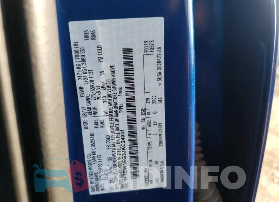 1FTEW1EG3JKC24031 Photo# 10