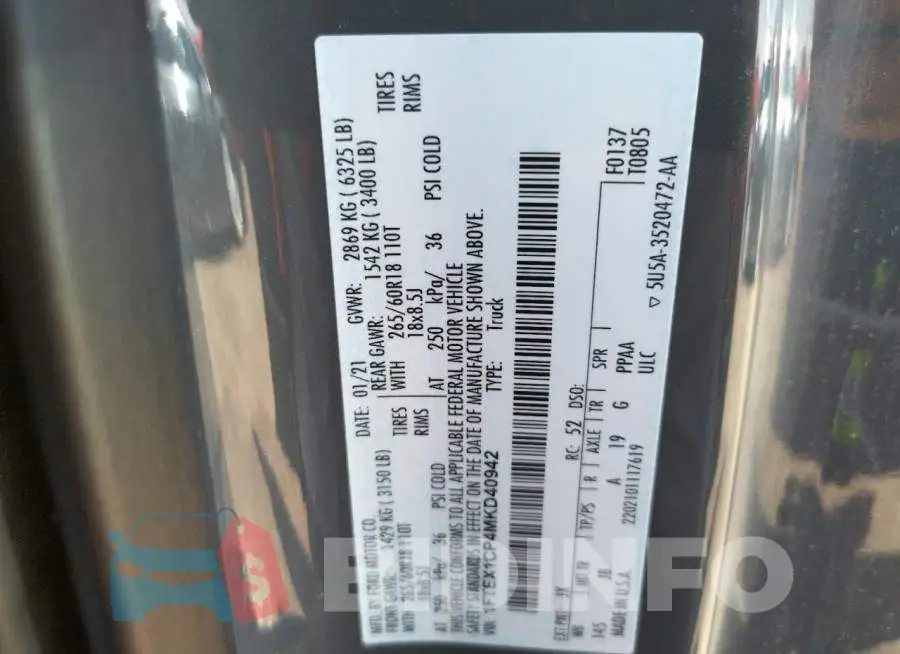 1FTEX1CP4MKD40942 Photo# 10