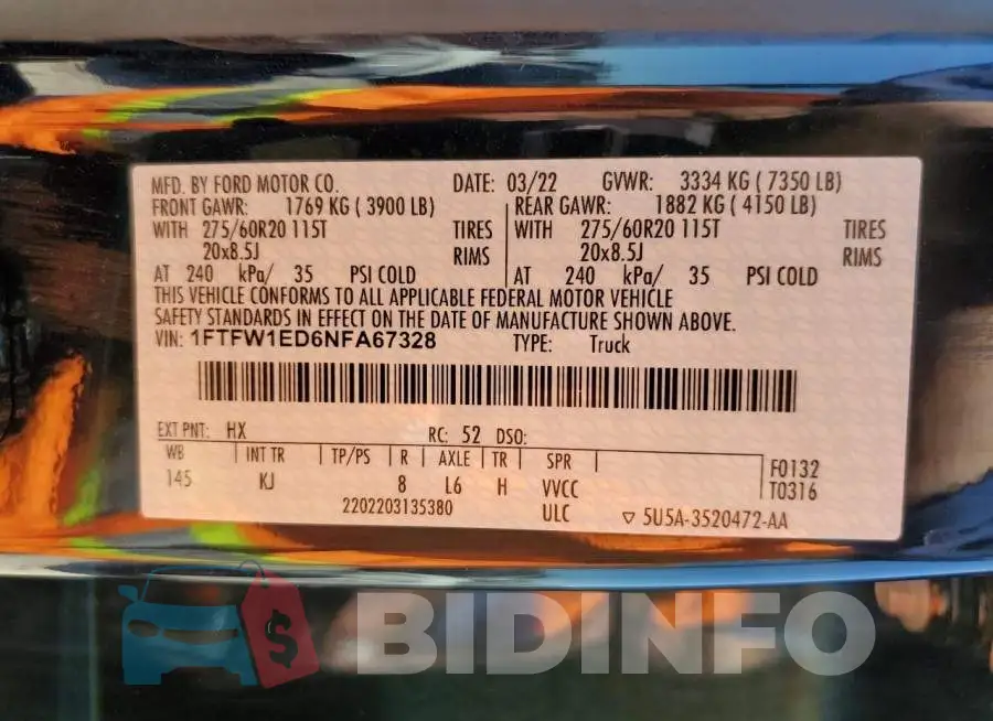 1FTFW1ED6NFA67328 Photo# 10