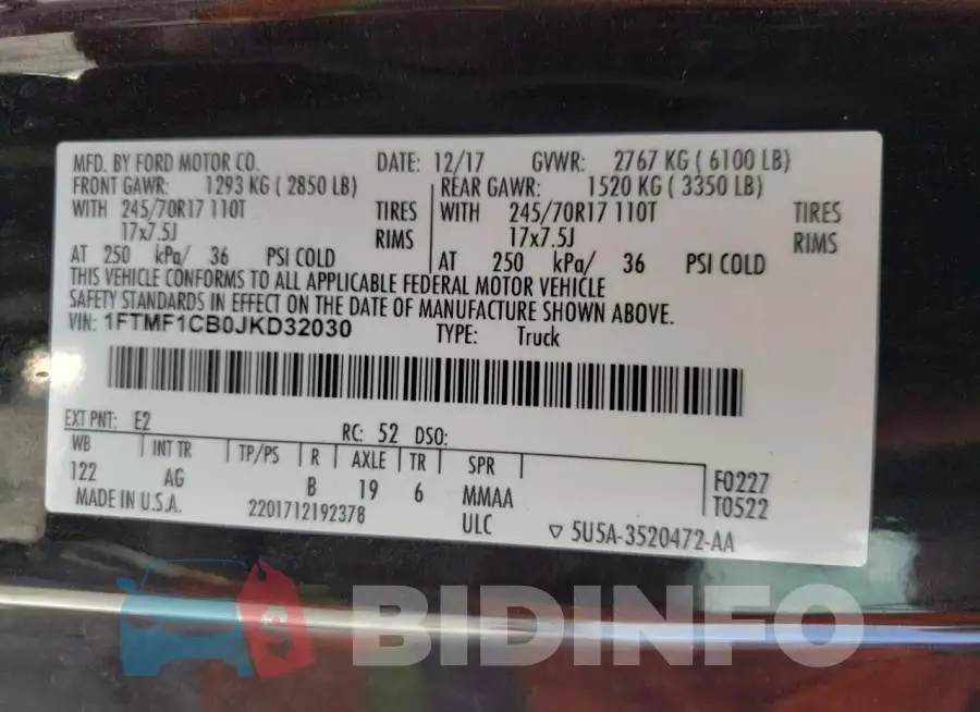 1FTMF1CB0JKD32030 Photo# 10