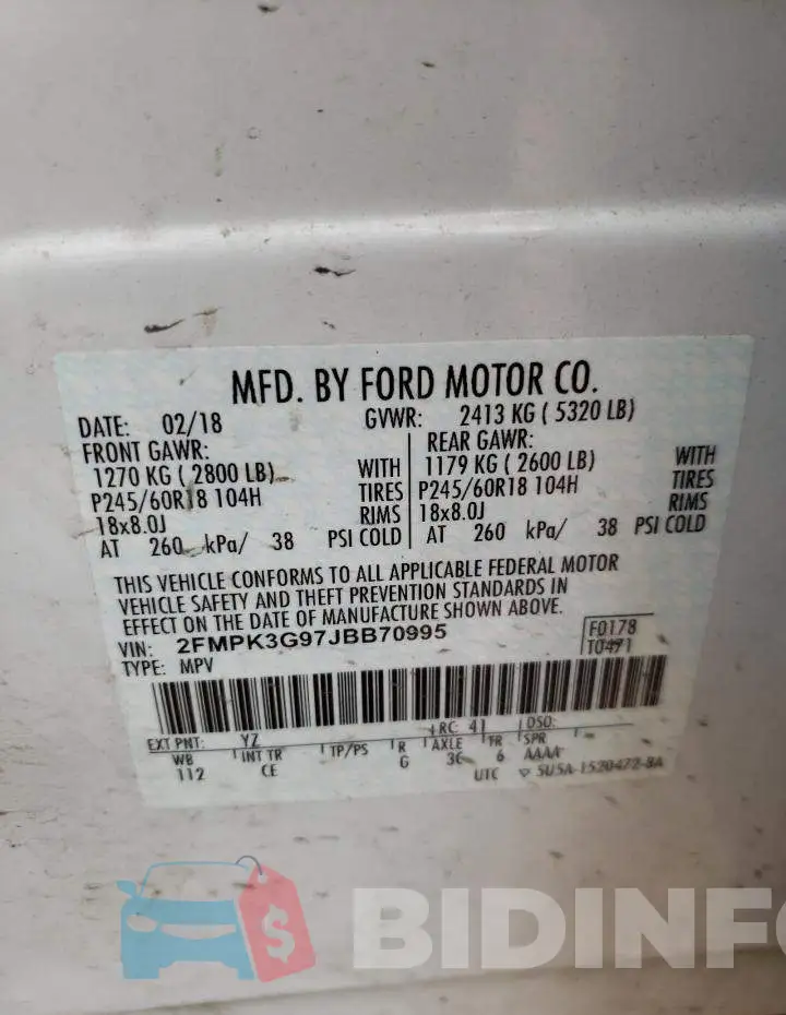 2FMPK3G97JBB70995 Photo# 10