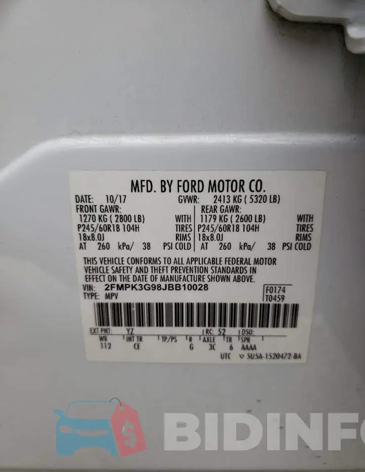 2FMPK3G98JBB10028 Photo# 10