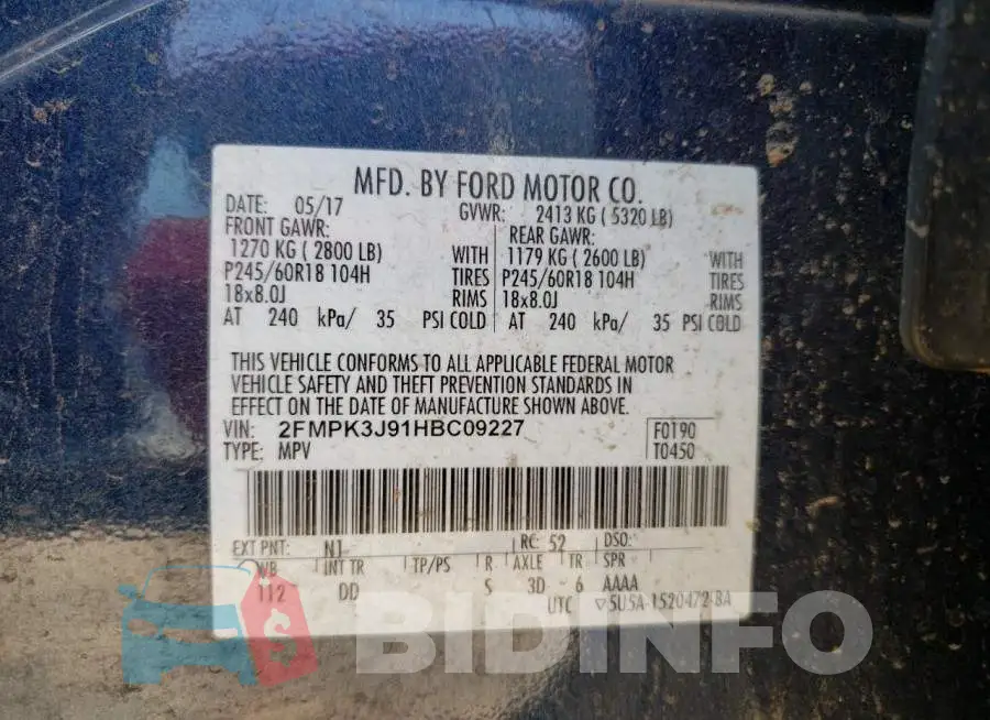 2FMPK3J91HBC09227 Photo# 10