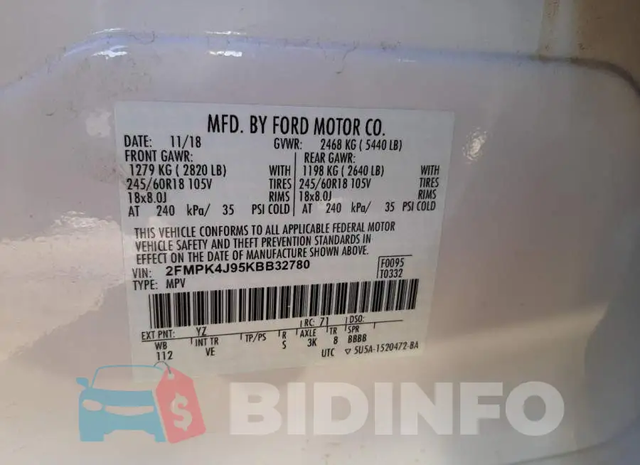 2FMPK4J95KBB32780 Photo# 10