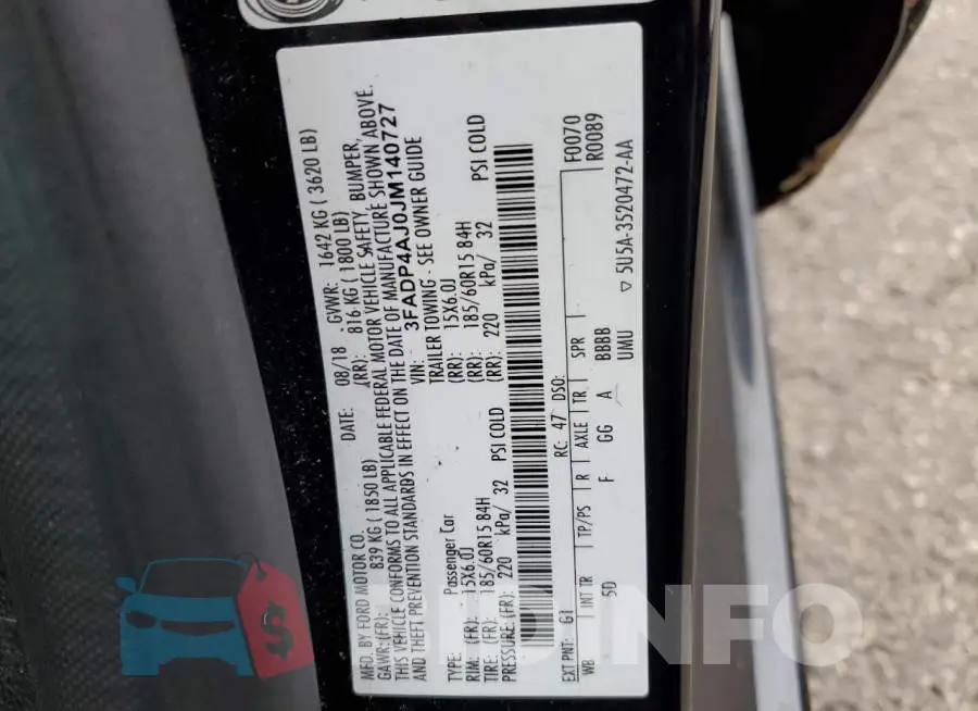 3FADP4AJ0JM140727 Photo# 10