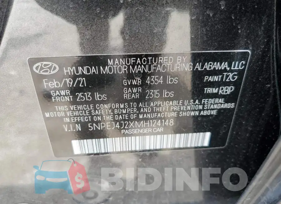 5NPEJ4J2XMH124148 Photo# 10