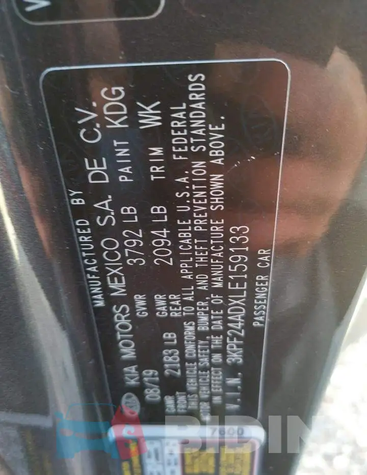 3KPF24ADXLE159133 Photo# 10