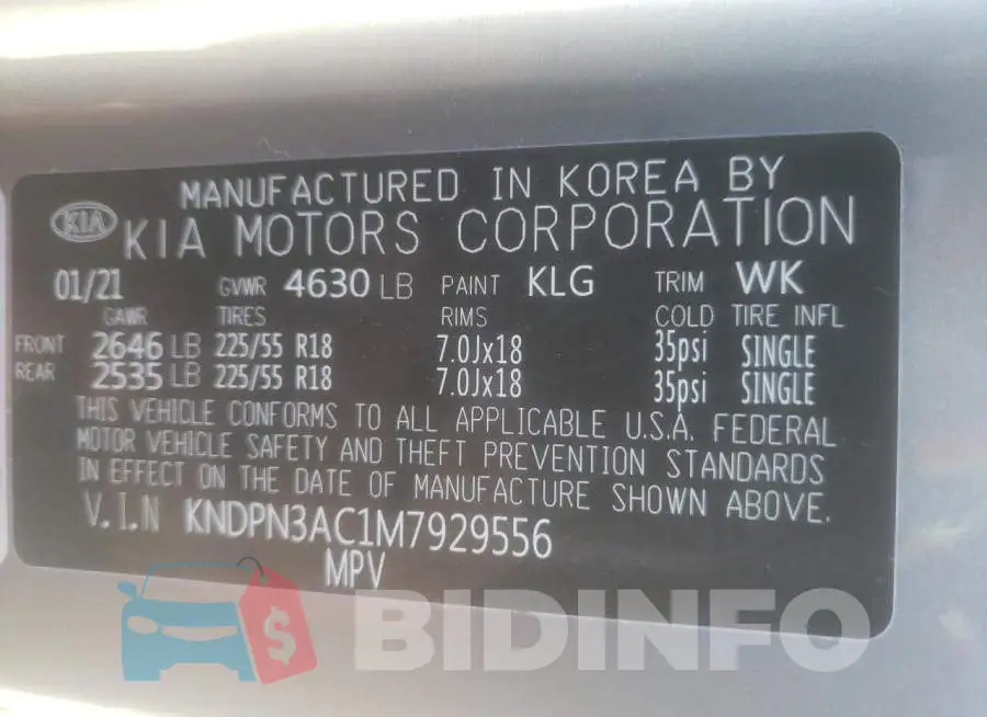 KNDPN3AC1M7929556 Photo# 10