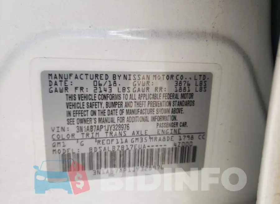 3N1AB7AP1JY328976 Photo# 10