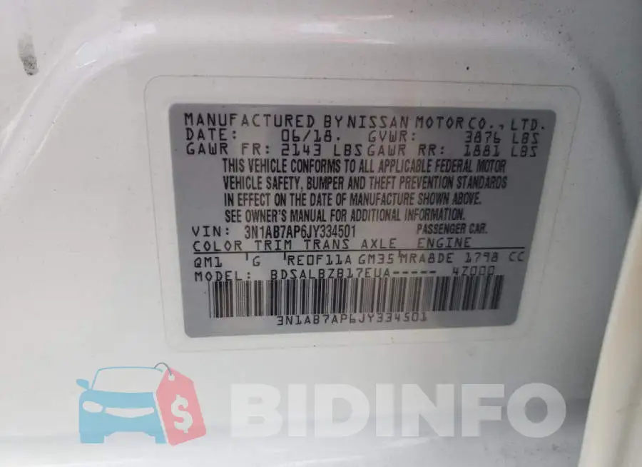3N1AB7AP6JY334501 Photo# 10