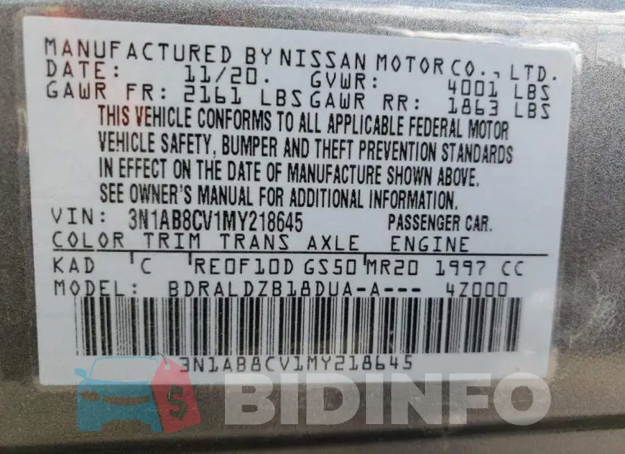 3N1AB8CV1MY218645 Photo# 10
