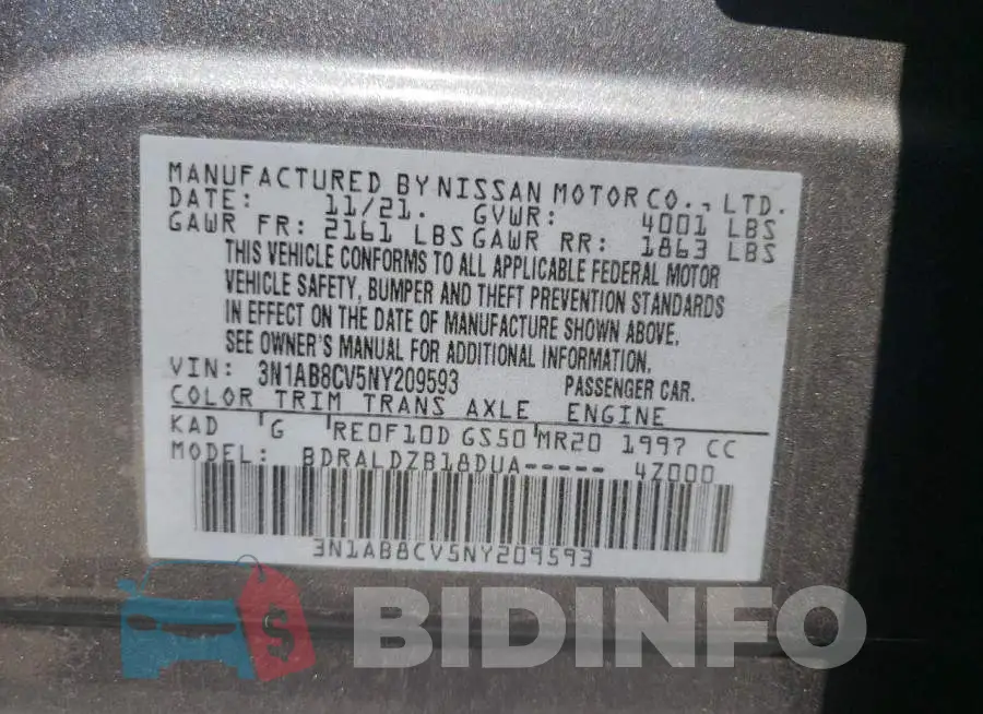 3N1AB8CV5NY209593 Photo# 10