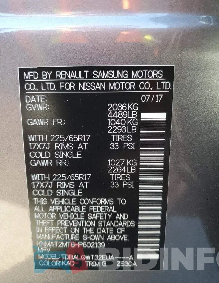 KNMAT2MT6HP602139 Photo# 10