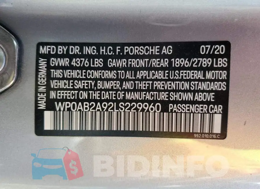 WP0AB2A92LS229960 Photo# 10