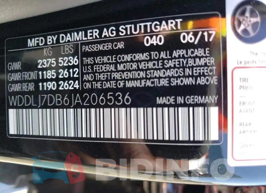 WDDLJ7DB6JA206536 Photo# 10