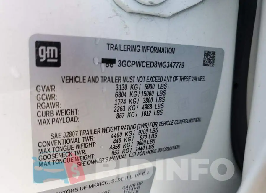 3GCPWCED8MG347779 Photo# 10