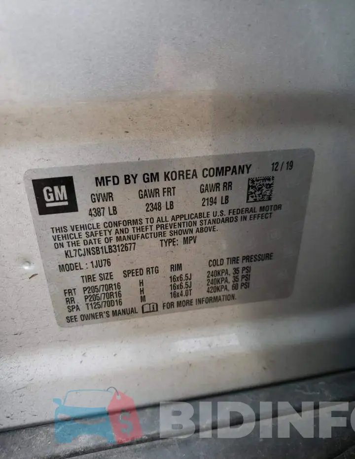 KL7CJNSB1LB312677 Photo# 10