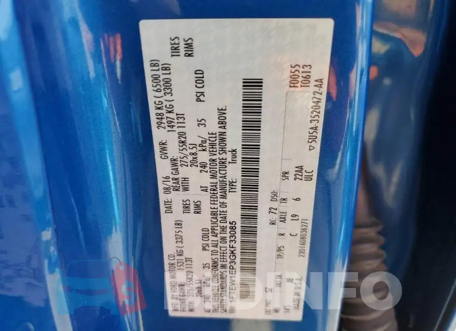 1FTEW1EP3GKF33085 Photo# 10