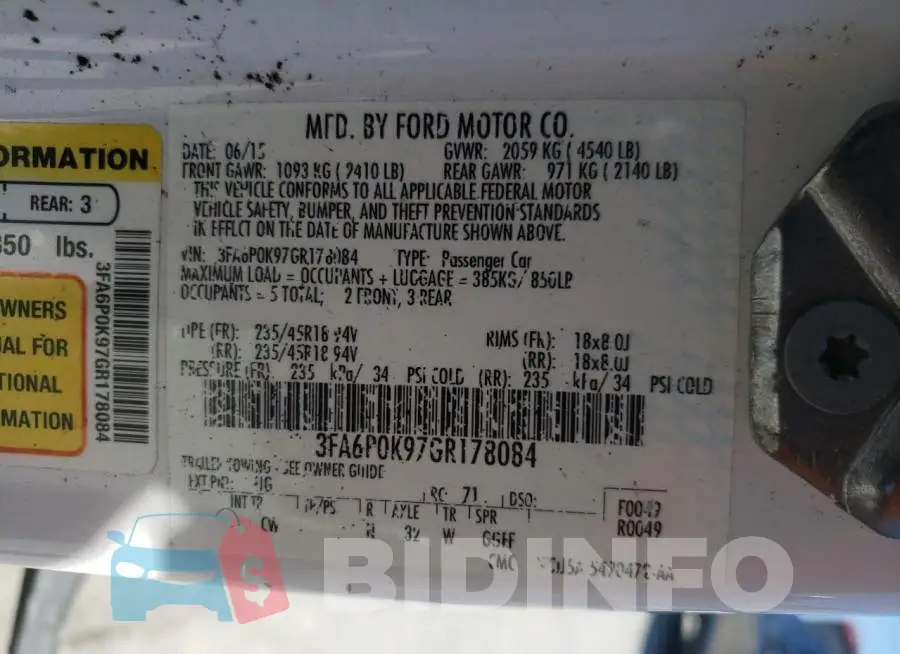 3FA6P0K97GR178084 Photo# 10
