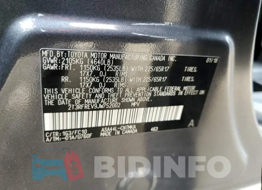 2T3RFREV9JW752002 Photo# 10