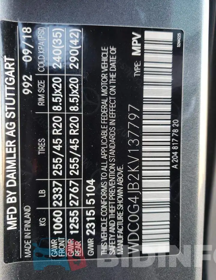 WDC0G4JB2KV137797 Photo# 10