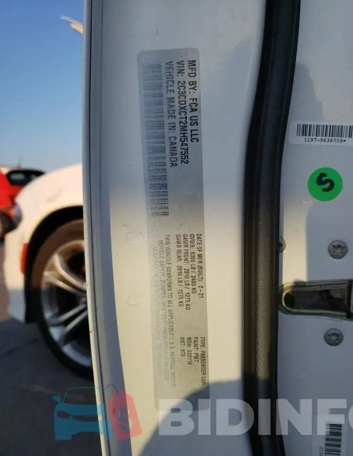 2C3CDXCT2MH547552 Photo# 10