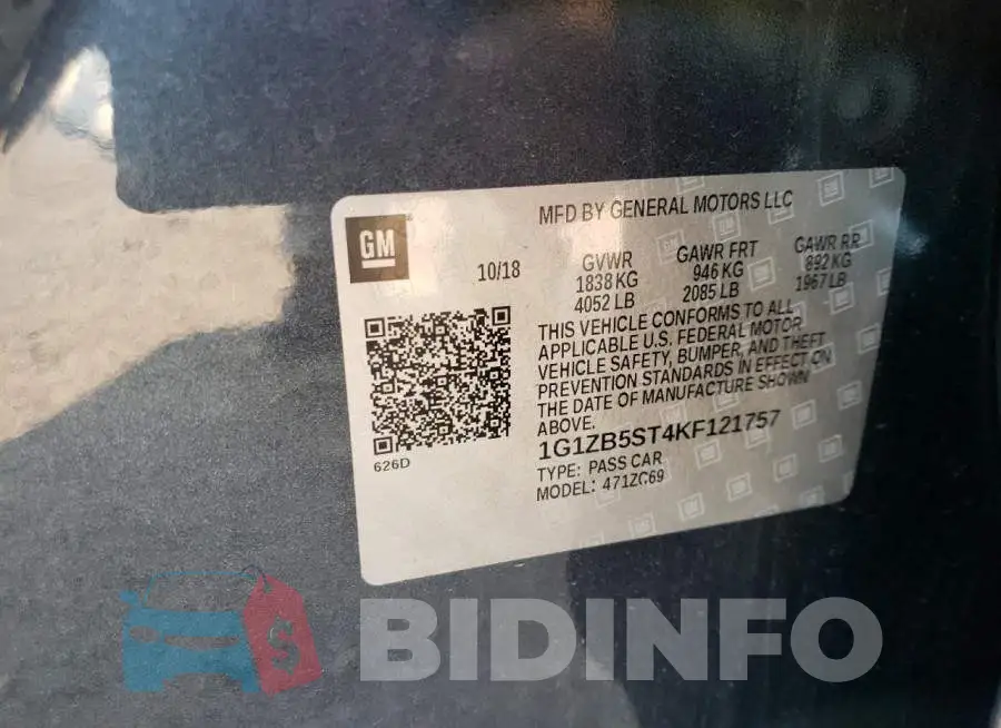1G1ZB5ST4KF121757 Photo# 10