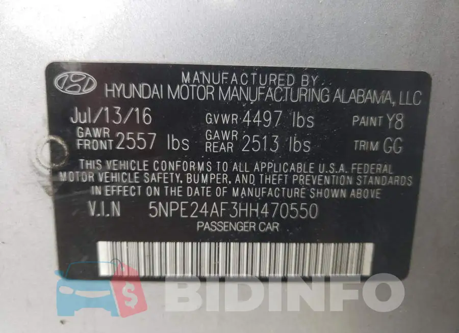 5NPE24AF3HH470550 Photo# 10