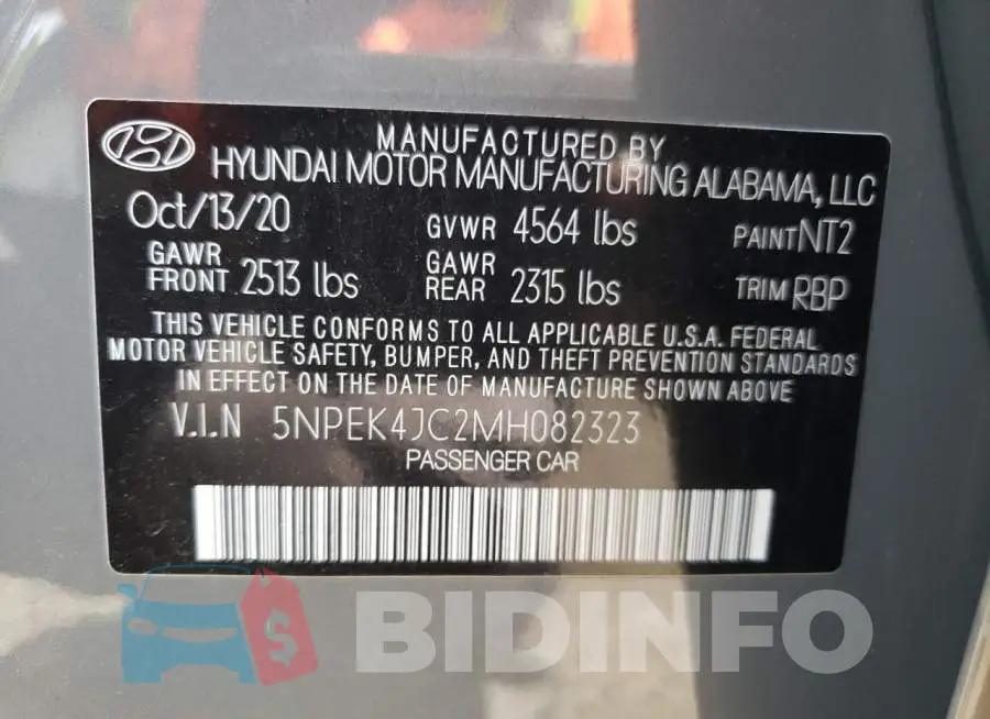 5NPEK4JC2MH082323 Photo# 10