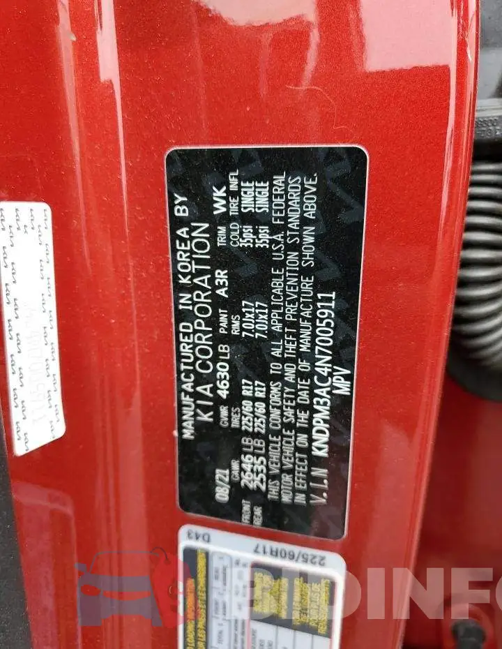 KNDPM3AC4N7005911 Photo# 10
