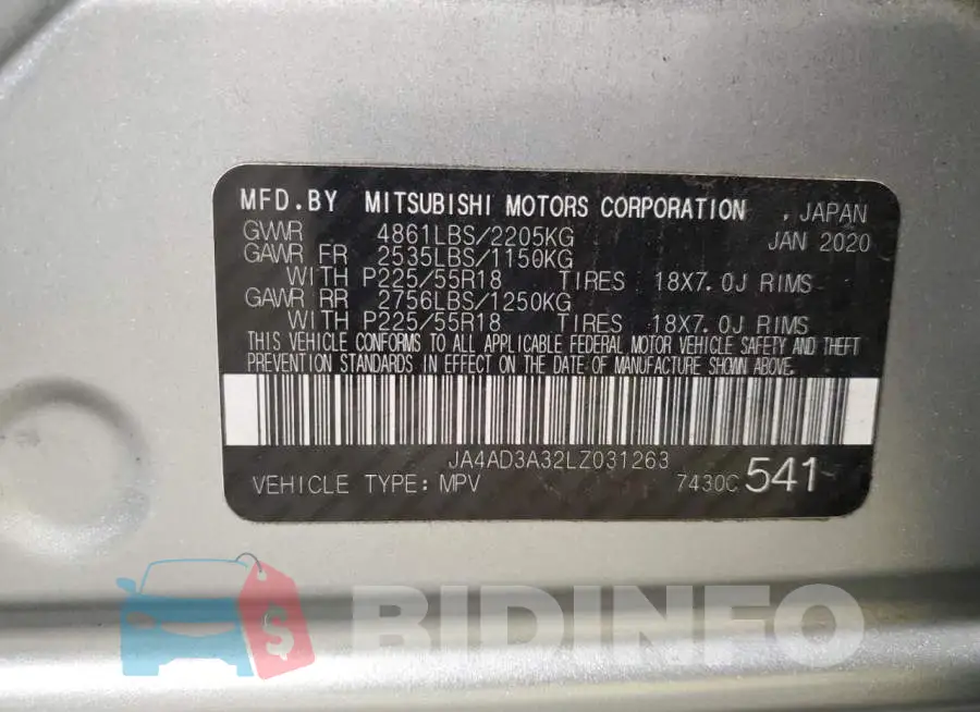 JA4AD3A32LZ031263 Photo# 10
