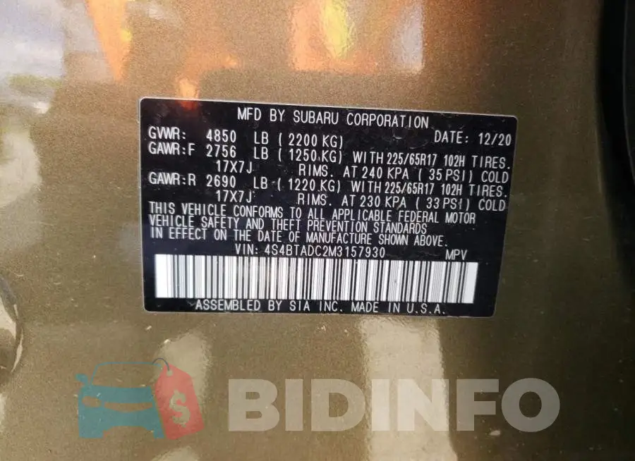 4S4BTADC2M3157930 Photo# 10