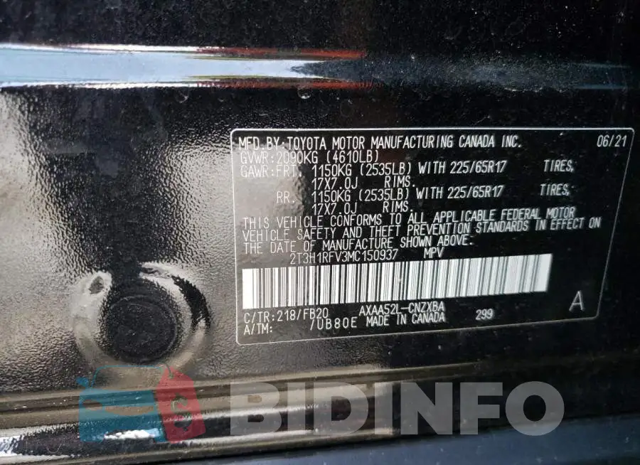 2T3H1RFV3MC150937 Photo# 10