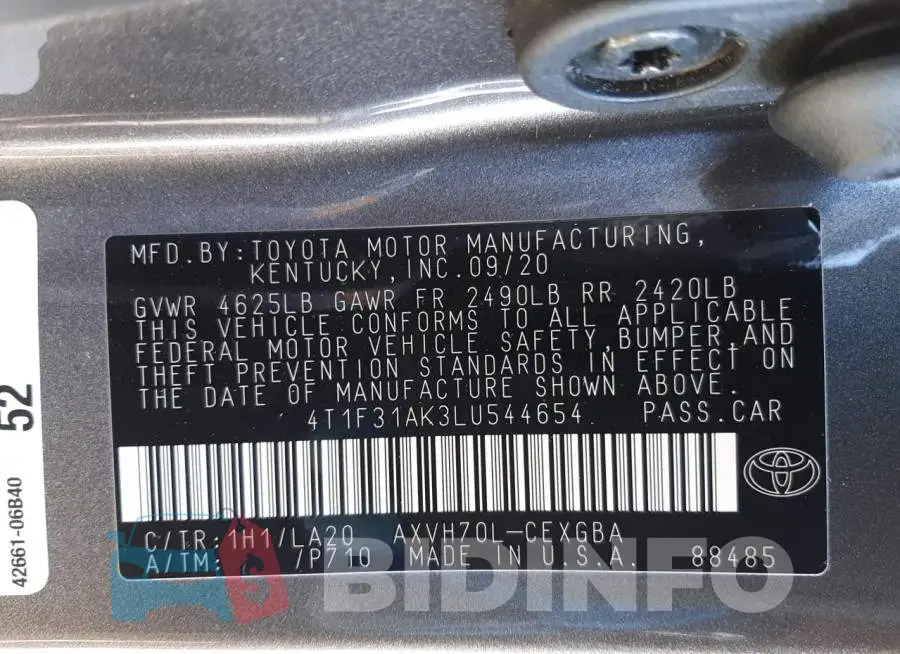 4T1F31AK3LU544654 Photo# 10