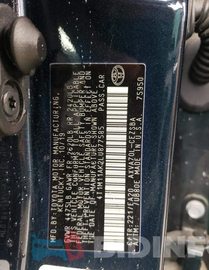 4T1M11AK2LU877585 Photo# 10