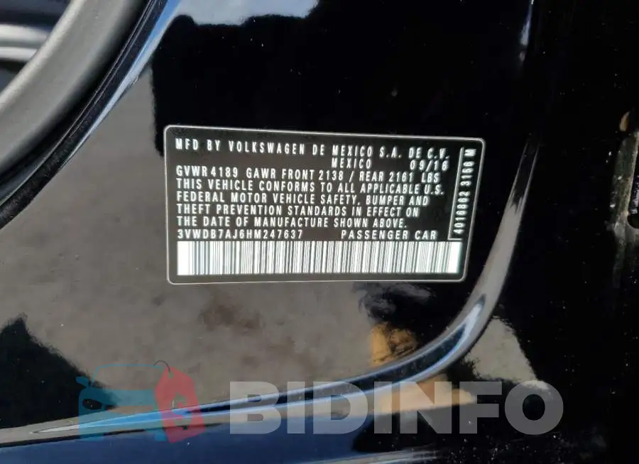 3VWDB7AJ6HM247637 Photo# 10